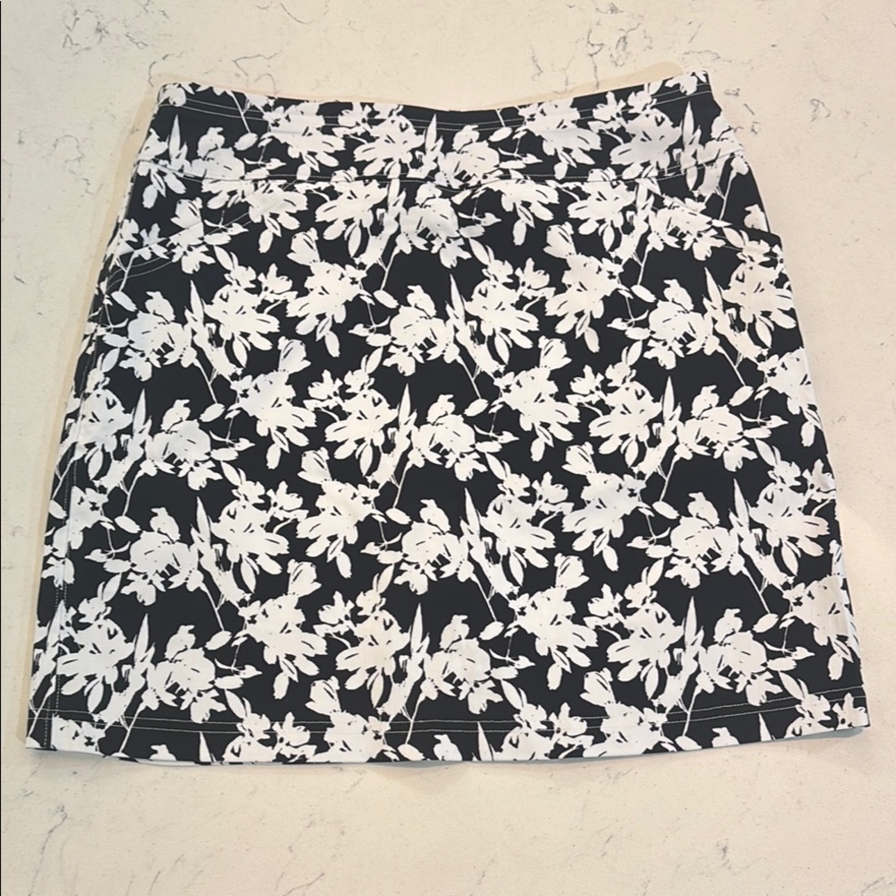 Floral Black and White Women's Skirt